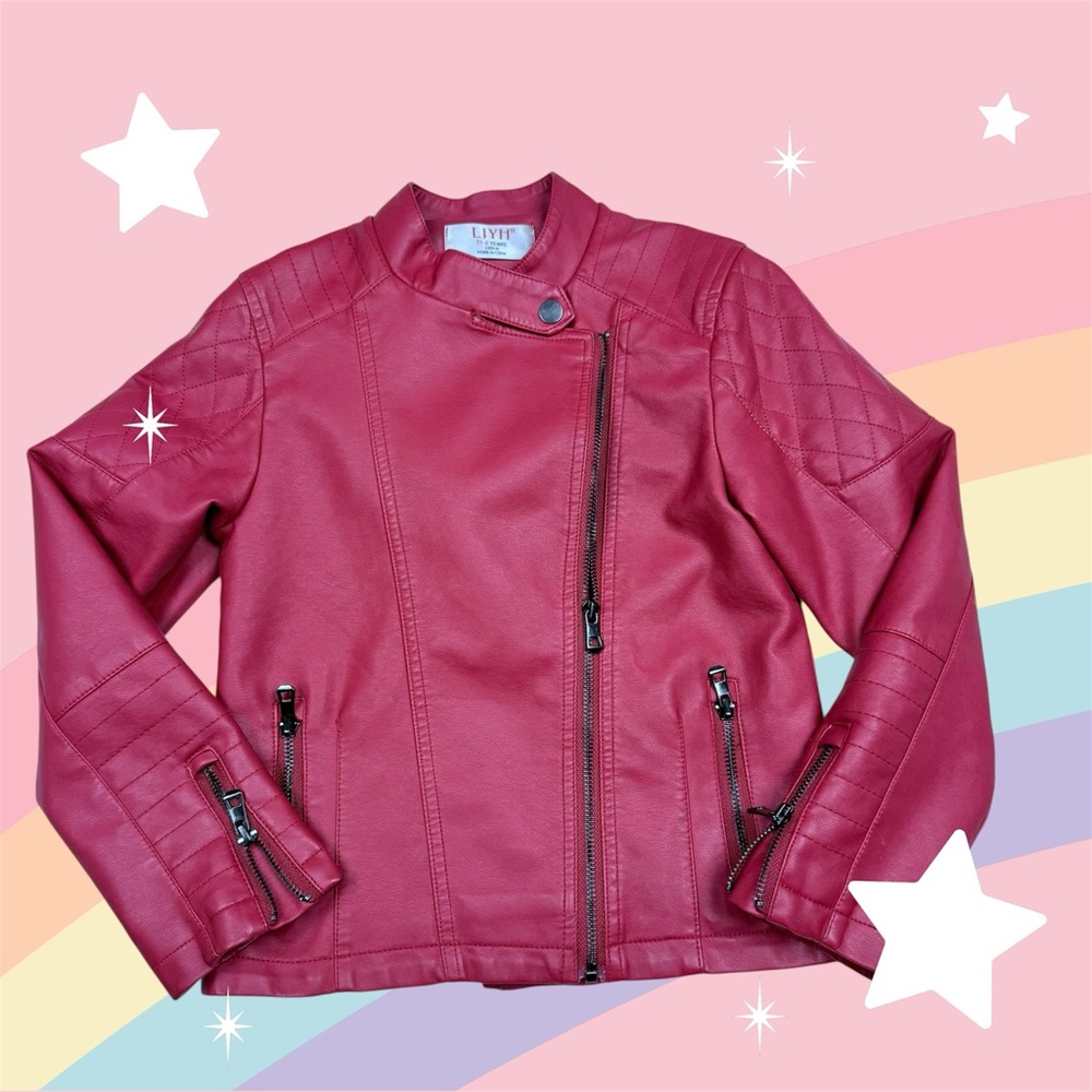 Faux leather moto jacket